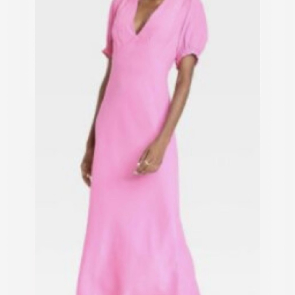 A New Day Vibrant Pink Midi Dress